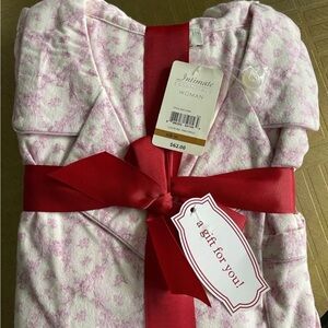 New -Intimate Essential Women's Pajama Set Pink String Flower- 3X